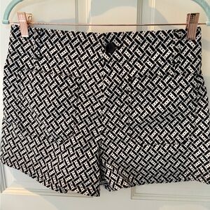 Anthropologie Geometric Black and White High Waist Shorts- “Colette”